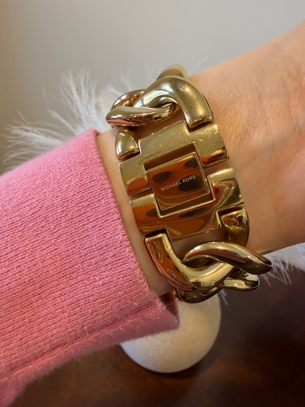 Michael Kors Gold Chain-Link Chronograph Watch - Picture 4 of 5